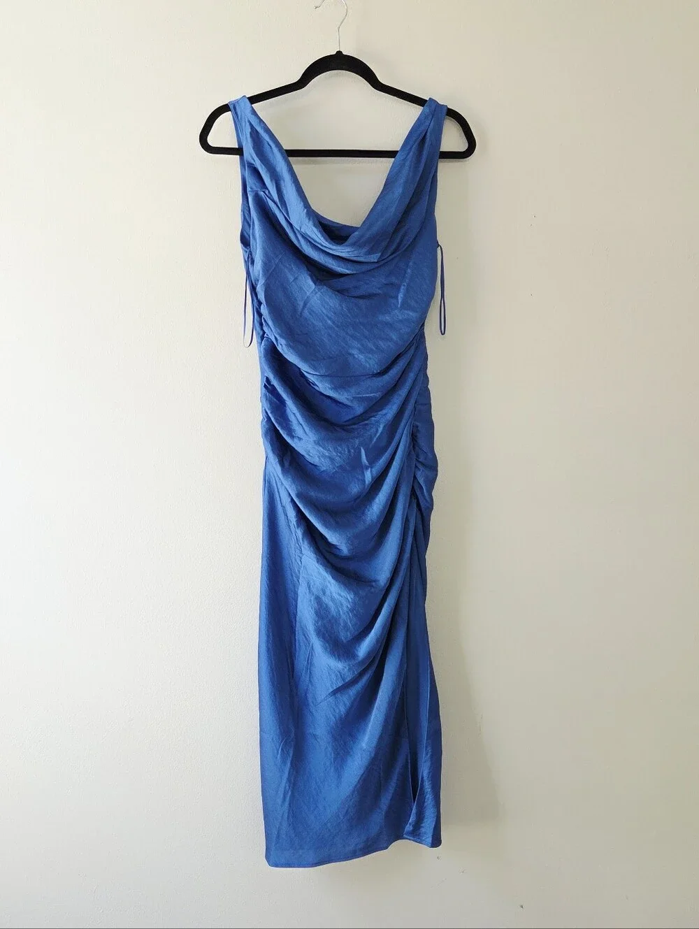 Abercrombie & Fitch Cowl Draped Maxi Dress Blue Size Small Petite SP
